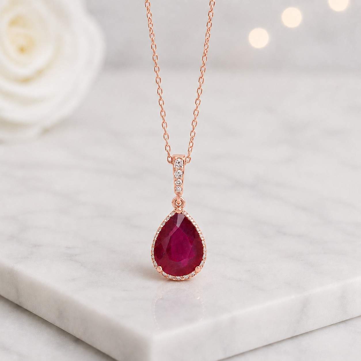 jewelry anniversary necklace birthday necklace romantic necklace feminine necklace luxury gift red pendant silver necklace dainty pendant