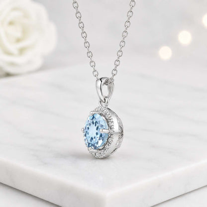 jewelry round stone pendant halo necklace chic necklace timeless necklace simple pendant fashion necklace layering necklace