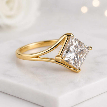 kite ring diamond shape ring pointed ring split band ring crossover ring architectural ring sculptural ring fancy ring designer ring artisan jewelry custom ring handmade jewelry