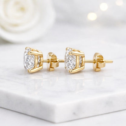 lab created diamond certified diamond look moissanite stud earrings cubic zirconia studs synthetic diamond ethical luxury eco conscious jewelry