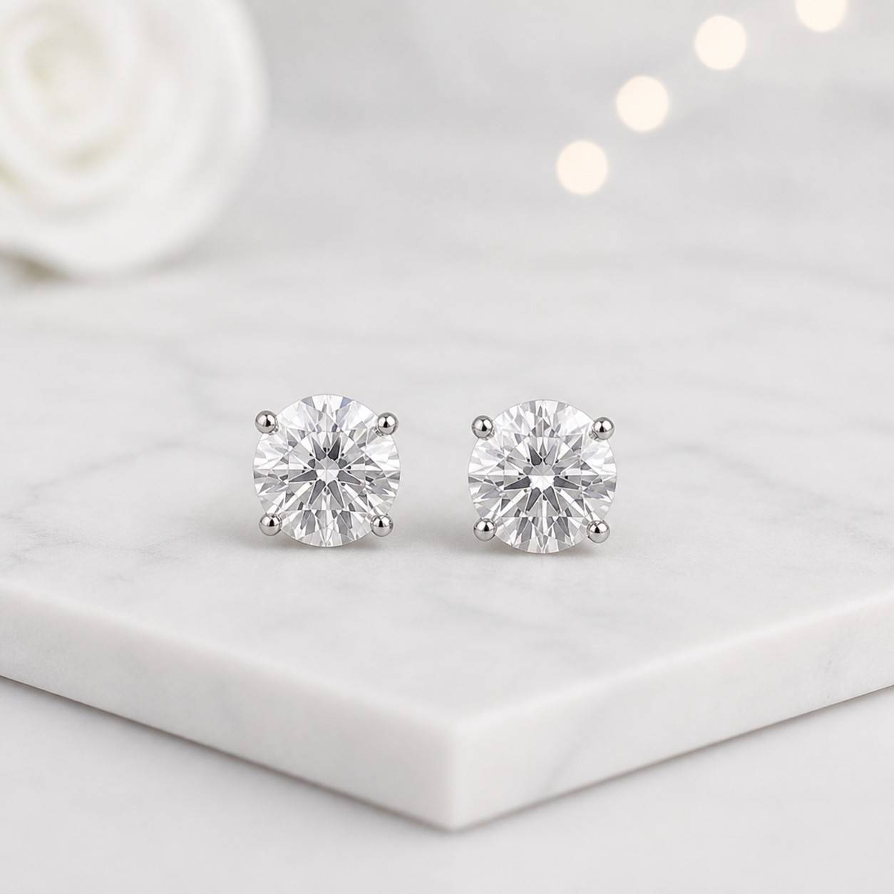 lab created diamond cultured diamond forever one earrings colorless stone earrings near colorless earrings
