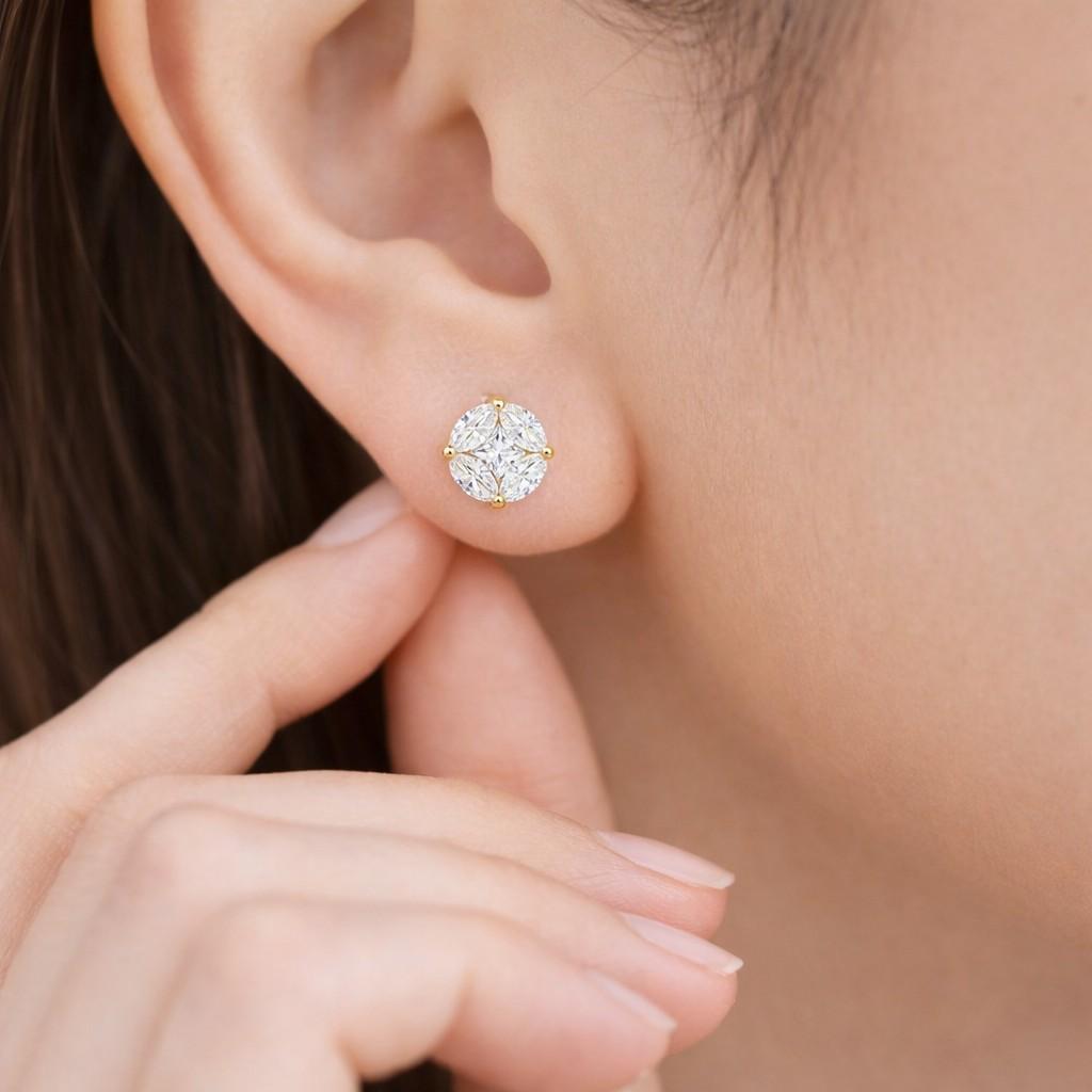 lab created diamond earrings conflict free diamond earrings ethical diamond earrings colorless stone earrings