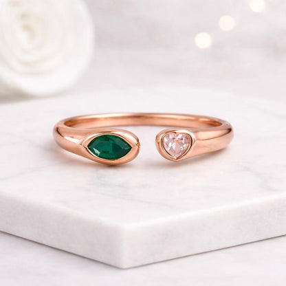 lab created ring synthetic gemstone ring moissanite jewelry diamond jewelry cubic zirconia jewelry pink crystal ring emerald green ring marquise gemstone ring heart gemstone ring