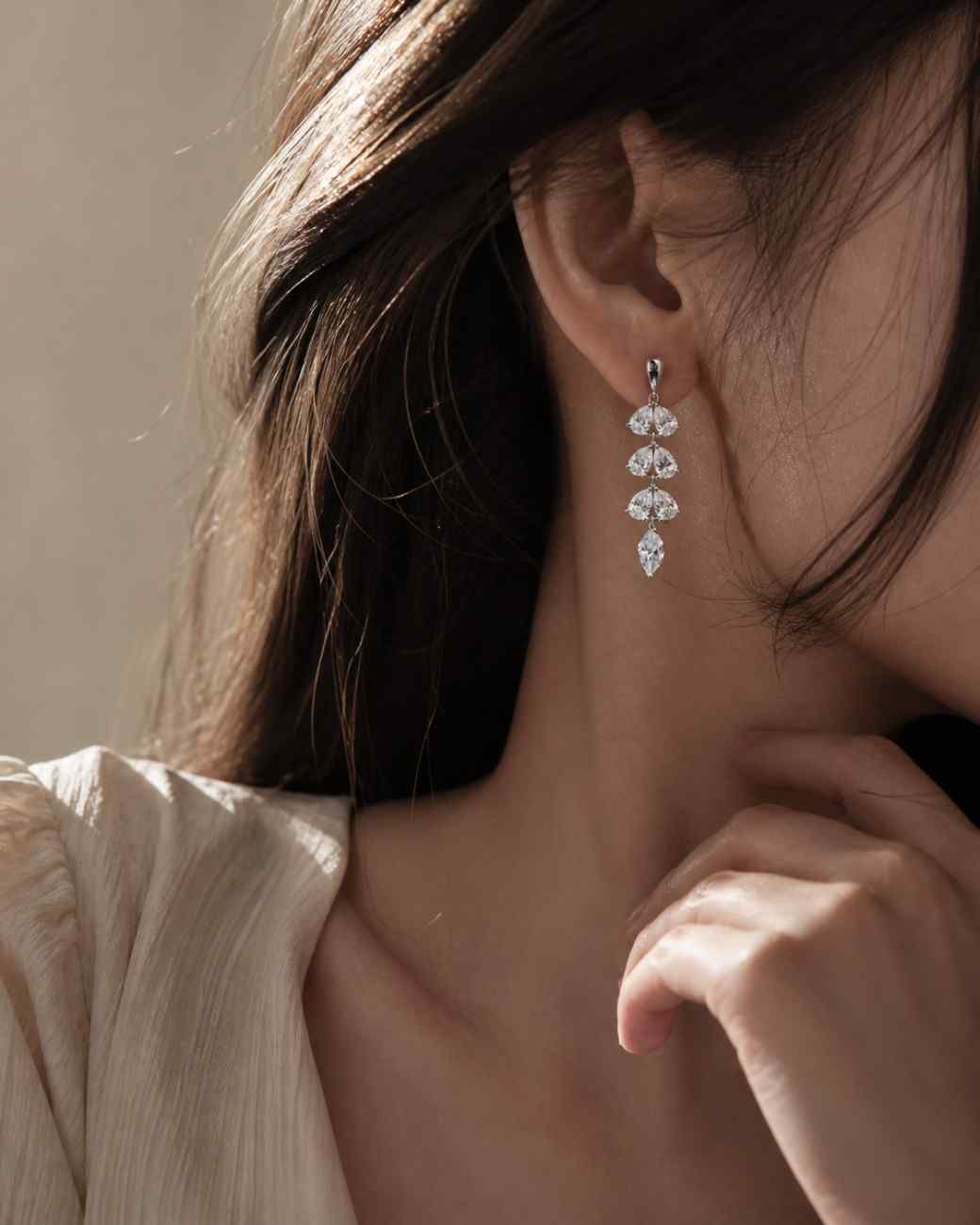 lab diamond earrings diamond drop earrings bridal drop earrings chandelier earrings stacked earrings