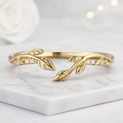 lab diamond ring diamond leaf ring diamond vine ring diamond branch ring diamond wrap ring