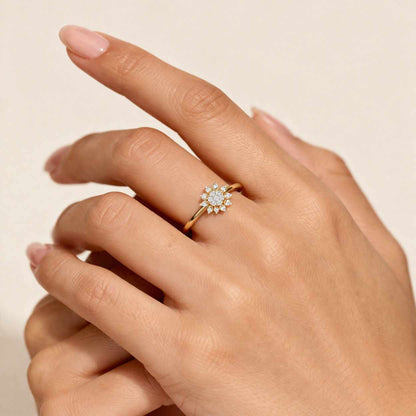 lab diamond ring lab grown diamond ring diamond flower ring diamond cluster ring diamond floral ring diamond engagement ring