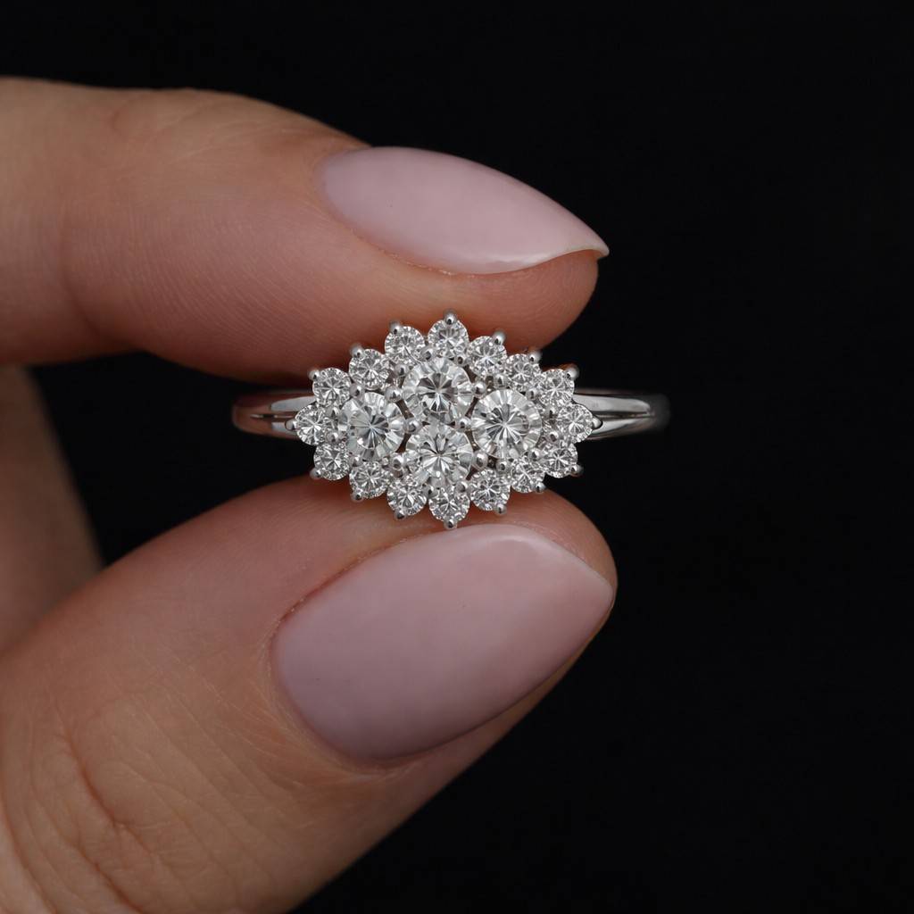 lab grown diamond diamond cluster ring lab diamond ring diamond flower ring diamond bridal ring diamond engagement ring
