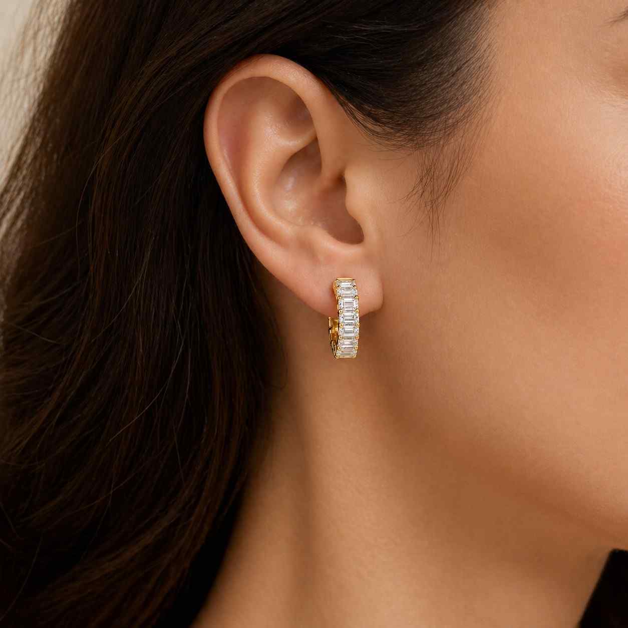 lab grown diamond earrings lab diamond jewelry moissanite jewelry cubic zirconia jewelry diamond alternative hoops eco friendly earrings