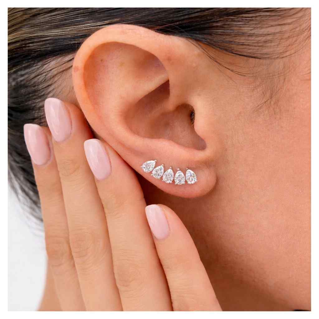 lab grown diamond lab diamond earrings lab grown earrings lab diamond jewelry diamond ear climber diamond crawler earrings