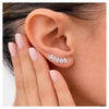 Pear Cut Lab Grown Diamond Ear Climber Earrings in Rose Gold