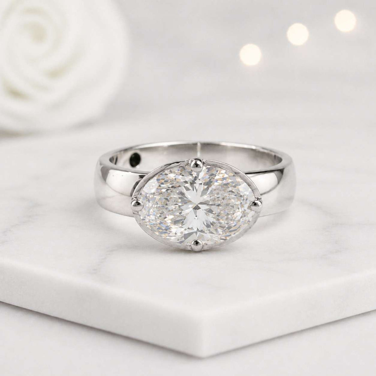 lab grown diamond oval gemstone ring white stone ring crystal ring simulated diamond ring diamond alternative ring ethical ring sustainable ring conflict free ring premium gemstone ring brilliant cut ring
