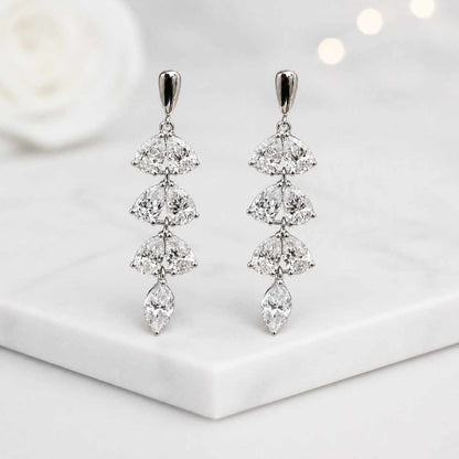 lab grown earrings drop earrings dangle earrings statement earrings bridal earrings long earrings crystal earrings