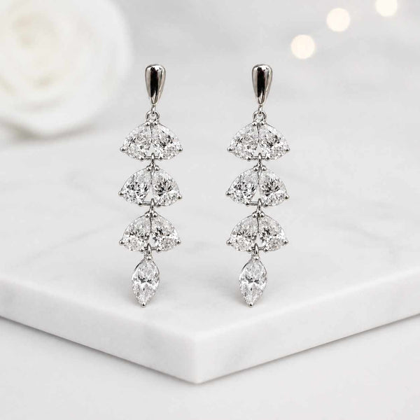 lab grown earrings drop earrings dangle earrings statement earrings bridal earrings long earrings crystal earrings