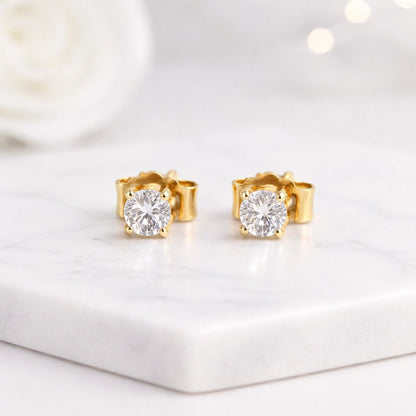 lab grown earrings stud earrings round stud earrings solitaire earrings tiny stud earrings gold stud earrings minimalist earrings