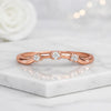 14K Rose Gold Round Cut Lab Grown Diamond Curved Wedding Band Ring