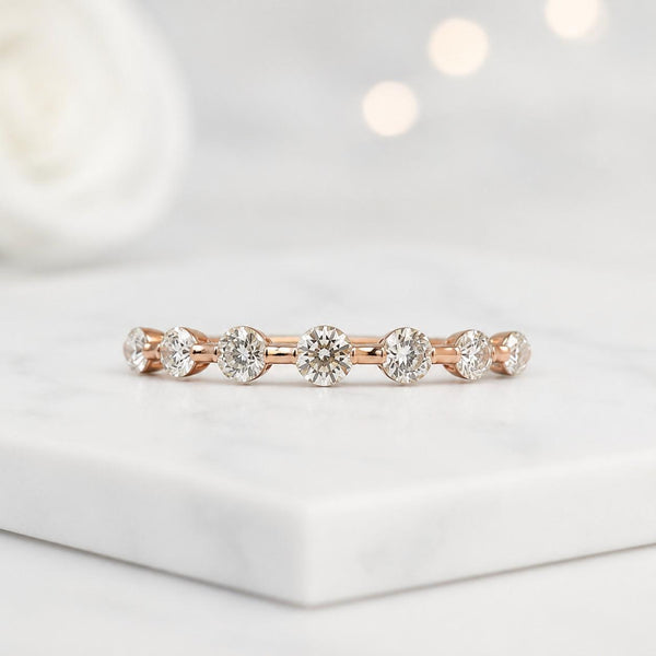 lab grown ring diamond band eternity ring wedding band stackable ring rose gold ring