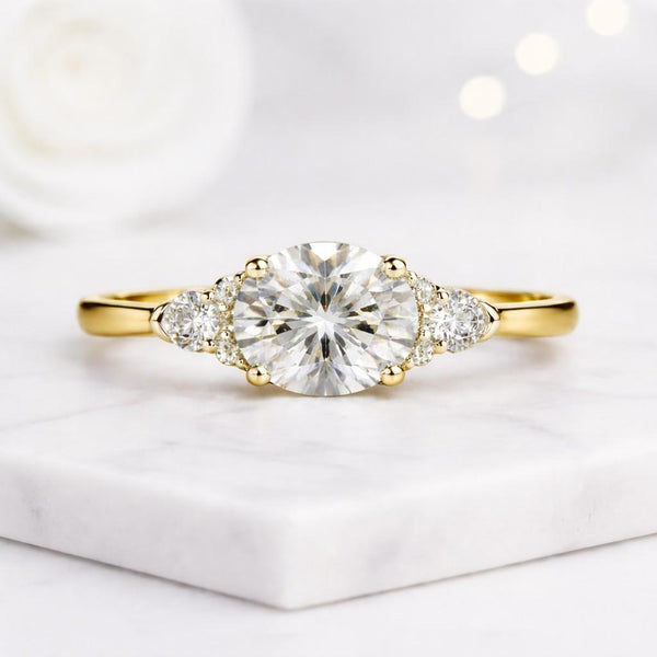 lab grown ring engagement ring round cut ring gold ring solitaire ring promise ring bridal ring women ring