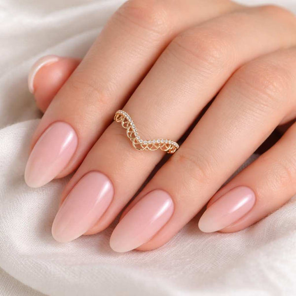 lab grown ring lab diamond ring curved enhancer chevron band crown band nesting band ring guard ring