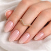Round Cut Lab Grown Diamond Curved Chevron Wedding Band
