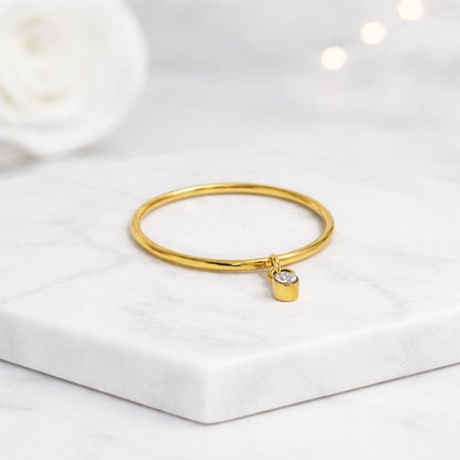 layering ring gold band ring drop charm ring solitaire ring bezel charm ring slim band ring tiny ring daily ring casual ring dressy ring stackable ring ring for her minimal jewelry gold jewelry finger jewelry