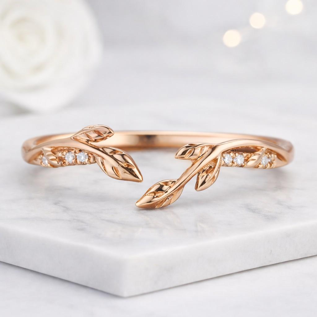 leaf ring vine ring branch ring nature ring open ring adjustable ring wrap ring floral ring
