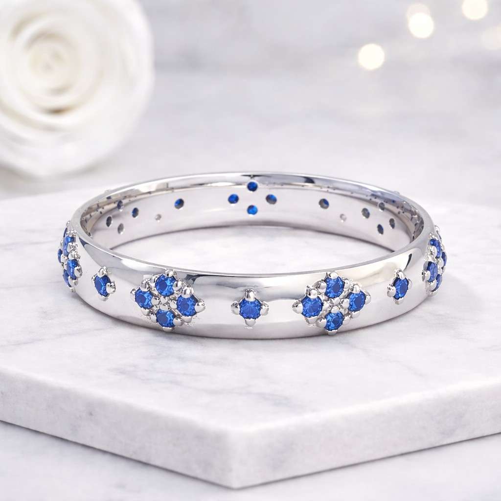 luxury band ring polished gold ring sapphire cluster ring stackable band ring wedding jewelry ring anniversary jewelry ring gift for her ring bridal jewelry ring fine gemstone ring floral jewelry ring sapphire gift ring
