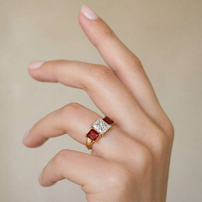 luxury engagement ring modern ring statement jewelry ring artisan ring custom jewelry ring gift for her ring fashion ring daily wear ring bold ring three stone jewelry ring