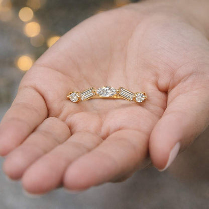 marquise center baguette sides east west ring north south ring elongated marquise tapered baguette stone pairing ring