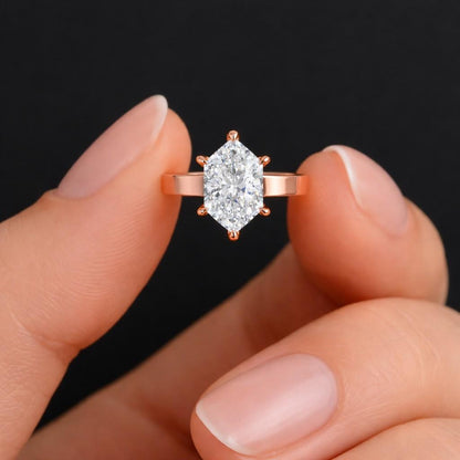 marquise cut ring elongated ring claw prong ring rose band ring solitaire jewelry geometric ring diamond look ring crystal jewelry luxury accessory engagement style ring bridal accessory