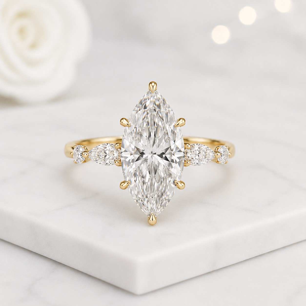 marquise cut ring marquise solitaire ring marquise stone ring marquise engagement jewelry