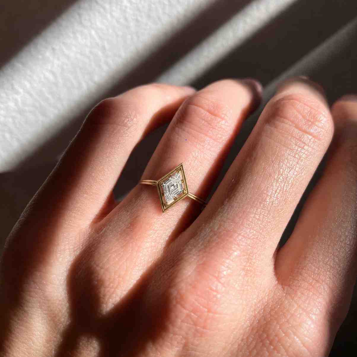 marquise engagement ring geometric engagement ring shield ring kite engagement ring crystal ring clear stone ring