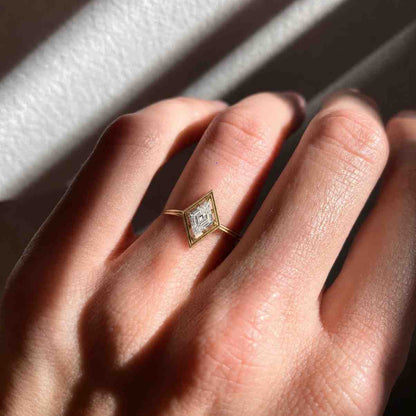 marquise engagement ring geometric engagement ring shield ring kite engagement ring crystal ring clear stone ring