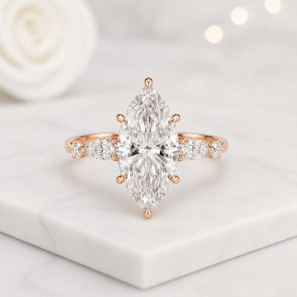marquise ring engagement ring solitaire ring statement ring rose gold ring promise ring