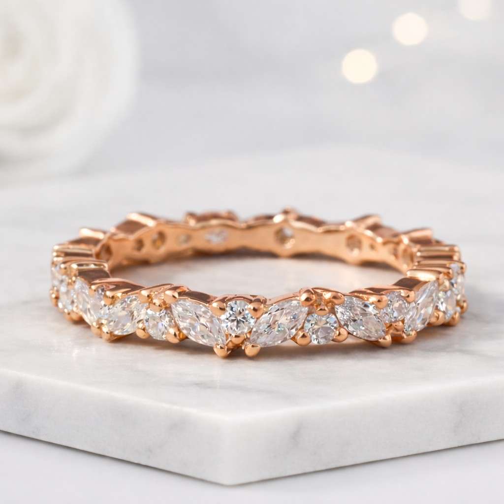 marquise ring eternity ring wedding band stacking ring diamond band half eternity full eternity slim ring thin band women ring bridal ring promise ring anniversary ring fine jewelry luxury ring elegant ring delicate ring sparkling ring