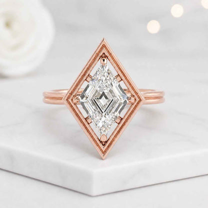 marquise ring geometric ring diamond frame ring kite ring rose gold ring statement ring engagement ring