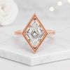 Lozenge Cut Lab Grown Diamond Geometric Frame Engagement Ring