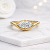 Marquise Cut Lab Grown Diamond Chevron Engagement Ring