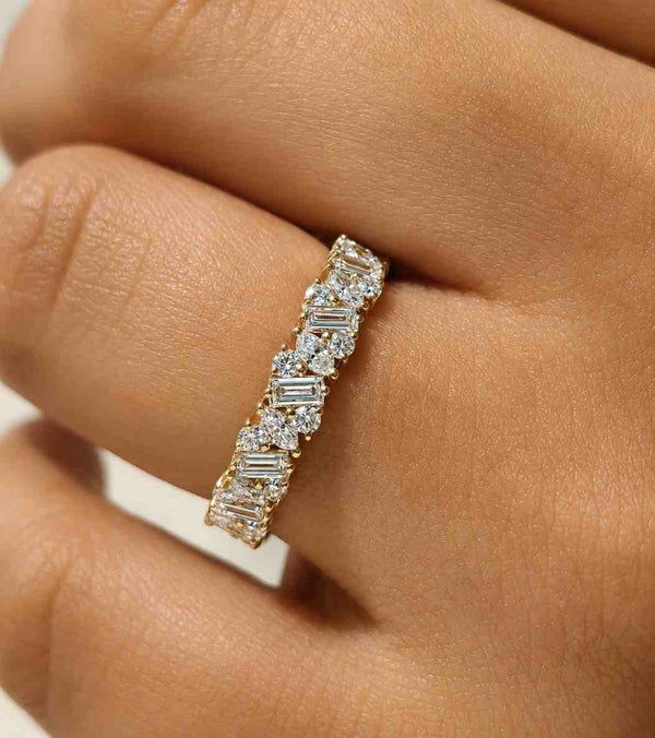 marquise ring mixed cut ring luxury ring fine jewelry bridal ring women ring elegant ring slim band sparkling ring statement band