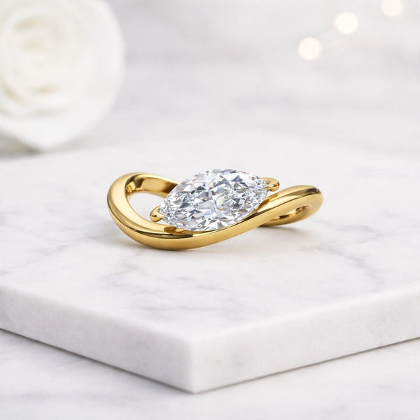 marquise ring solitaire ring gold ring statement ring infinity ring twist ring bypass ring elegant ring fine jewelry women ring promise ring bridal ring