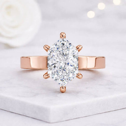 marquise ring solitaire ring rose gold ring hexagon ring statement ring women ring promise ring fine jewelry unique ring bridal ring elegant ring shiny ring polished ring slim band