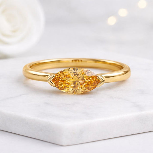 marquise ring yellow stone ring solitaire ring gold ring gemstone ring statement ring fine jewelry women ring elegant ring