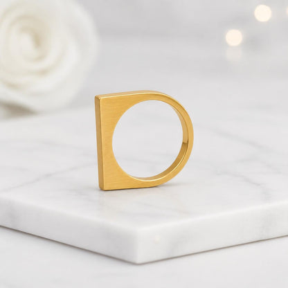 matte ring polished ring everyday ring women ring unisex ring fashion ring statement ring handmade ring artisan ring slim ring comfort fit square band