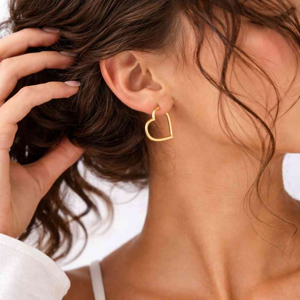 medium hoop earrings drop earrings ear jewelry chic earrings clean design earrings feminine earrings bold earrings gold jewelry