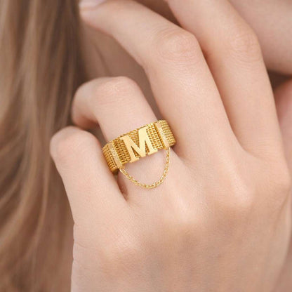 mesh jewelry chain jewelry statement jewelry bold jewelry wide band jewelry gold mesh ring chain accent ring modern jewelry
