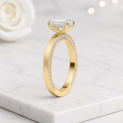 minimal ring dainty ring thin band ring four prong ring cathedral ring clean design ring everyday ring womens ring handmade ring custom ring