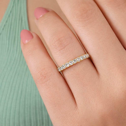 minimalist ring fashion ring everyday ring statement band circle ring finger ring band ring gold ring diamond ring crystal band micro pave ring shared prong ring bridal jewelry