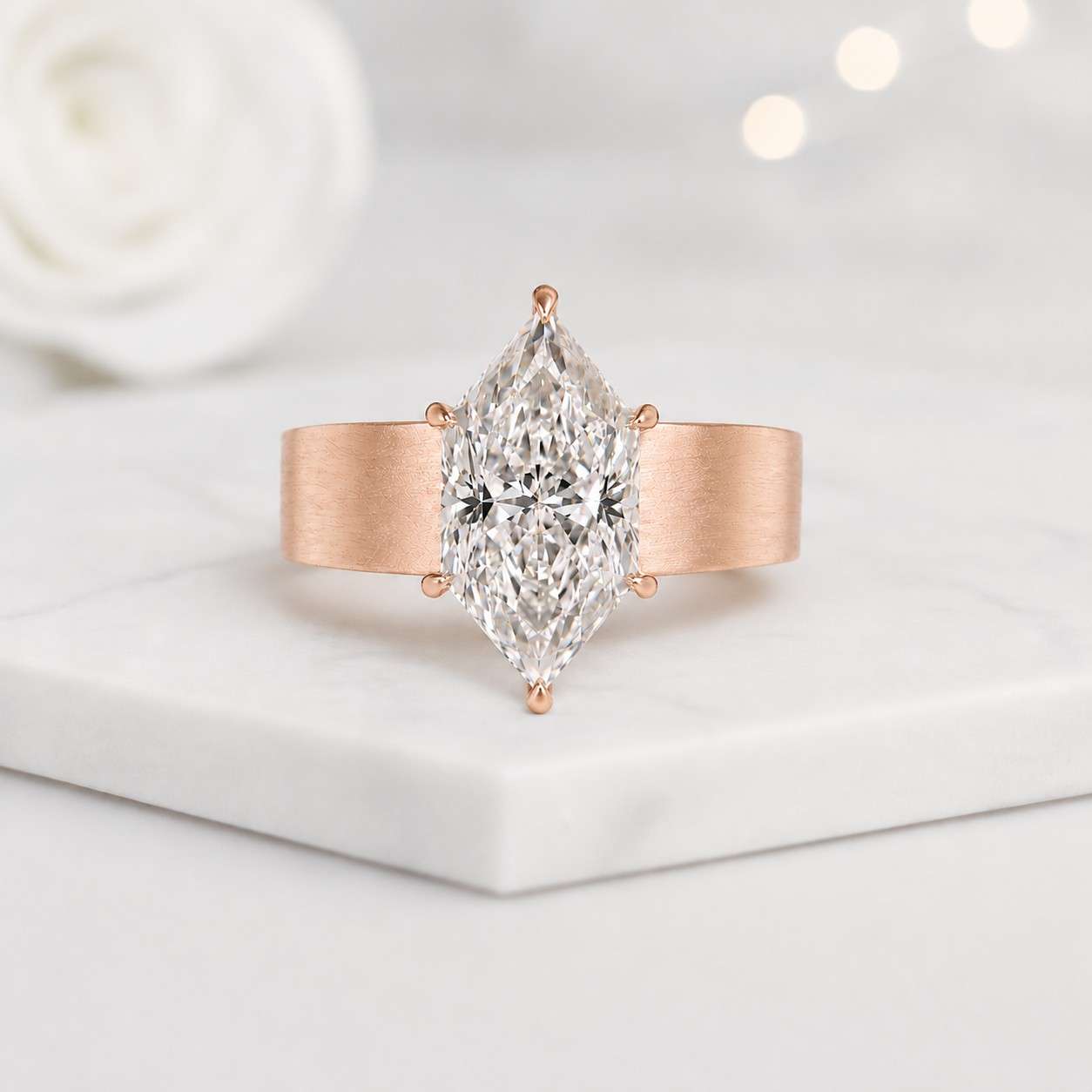 dutch marquise cut lab grown diamond solitaire engagement ring