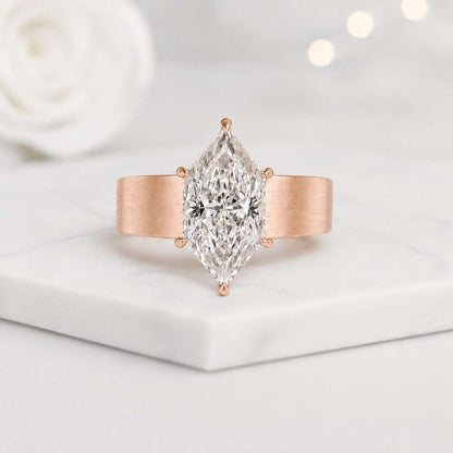 Dutch Marquise Cut Lab Grown Diamond Solitaire Engagement Ring