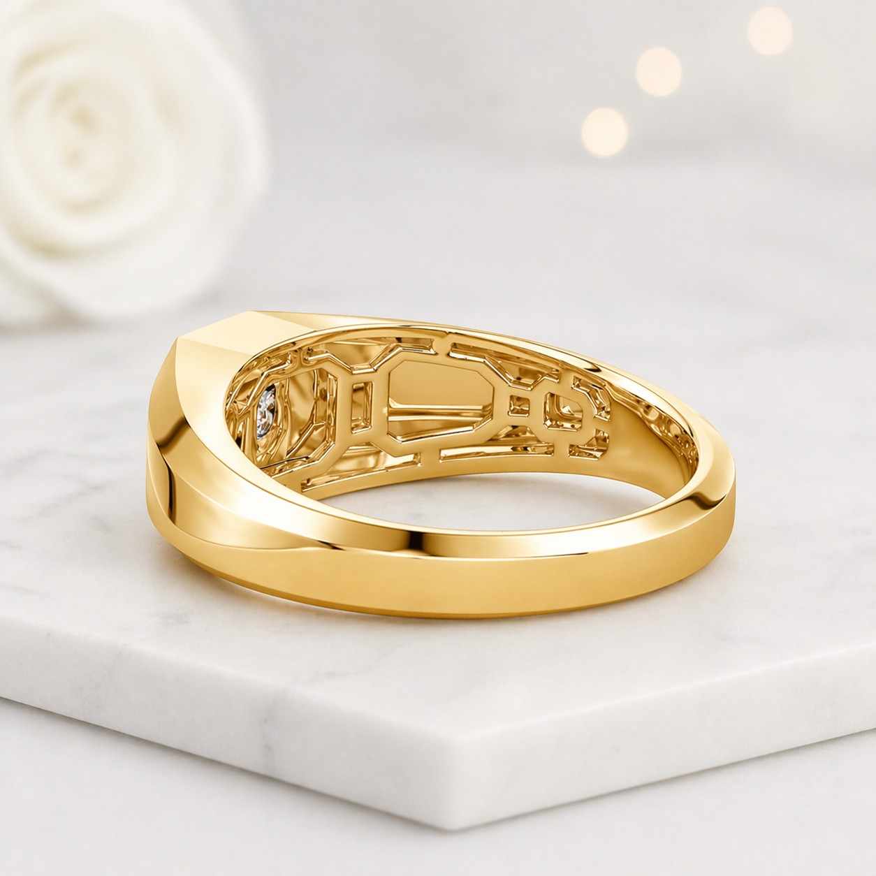 modern ring sleek ring polished ring luxury ring fine jewelry mens jewelry unisex ring gold band ring gemstone ring clean lines ring bold ring classic ring tapered band ring