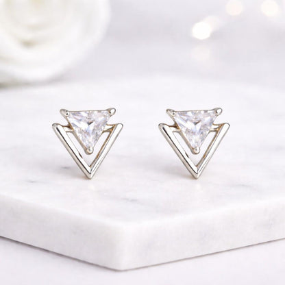 moissanite earrings moissanite stud earrings cubic zirconia earrings cz stud earrings simulated diamond earrings